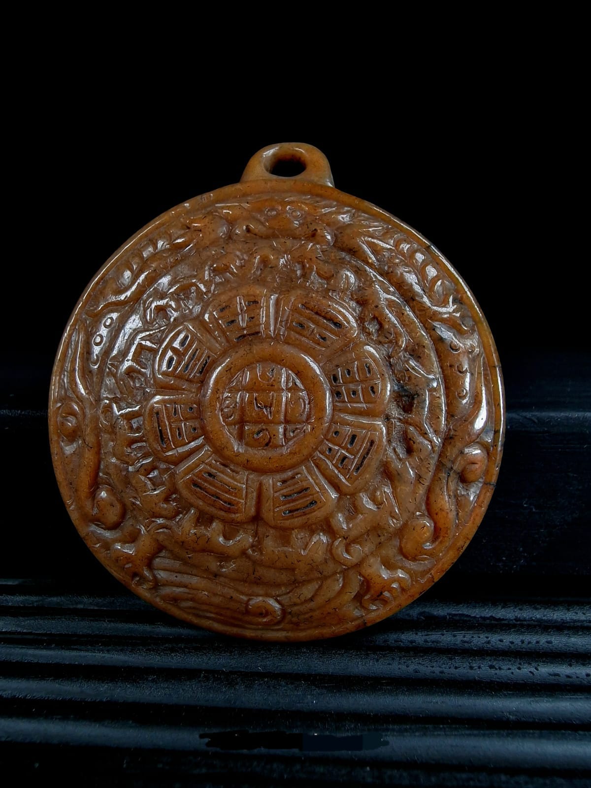 tibetan antique kapala calendar thougchag amulet