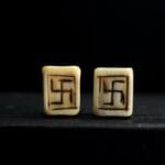 Ivory dice beads 11.5mm