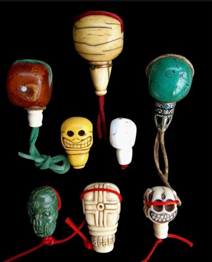 antique tibetan Guru Beads with aged patina