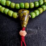 Tibetan turquoise natural green and coral mala beads 108