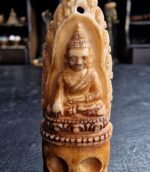 Kapala Amulet – Leg Bone Buddha Carving on Chittipati Skull - Image 5