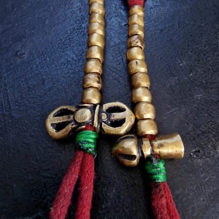 Hand-crafted silver mala counters with a Bell and Dorje.