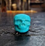 Kapala Turquoise Skull Amulet – Hand Carved Ritual Bone Pendant - Image 4