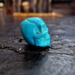 Kapala Turquoise Skull Amulet – Hand Carved Ritual Bone Pendant - Image 5