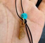 Kapala Turquoise Skull Amulet – Hand Carved Ritual Bone Pendant - Image 2