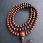 Authentic Bodhi seed mala with a natural aged patina.