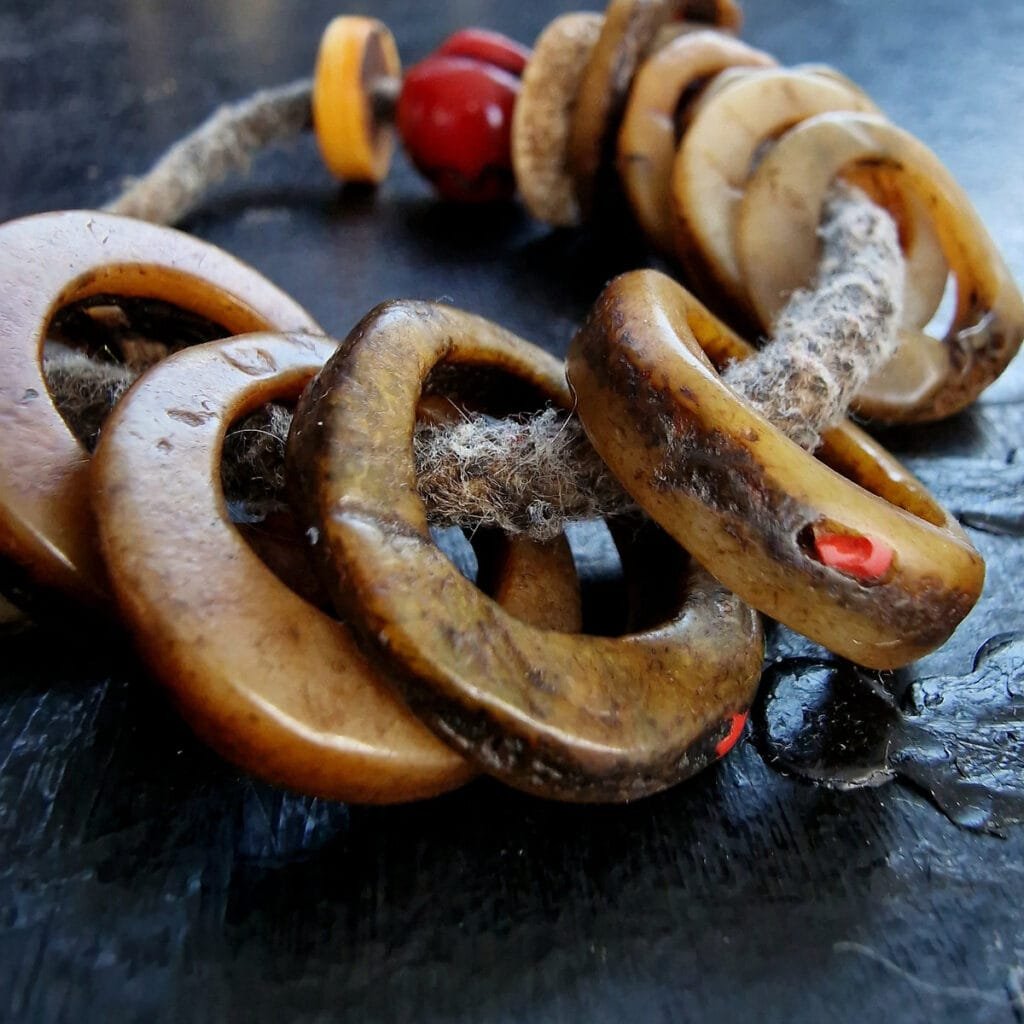 Antique Tibetan skull bead wrist mala for meditation