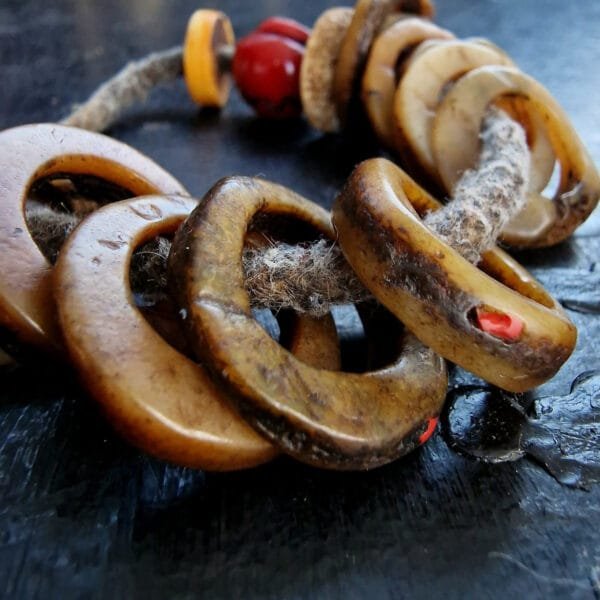 Antique Tibetan skull bead wrist mala for meditation