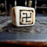 Rare 19th century ivo dice with swastika symbols