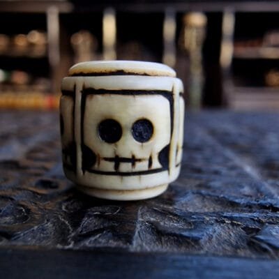 Tibetan skull bead close-up