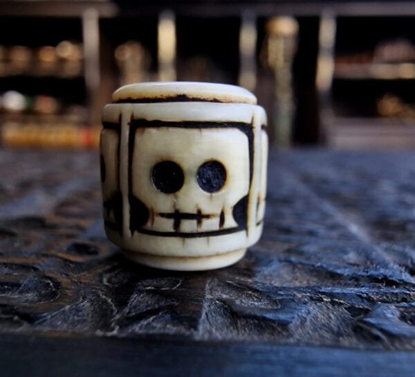 Tibetan skull bead close-up