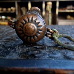 Antique Tibetan ghau box front view