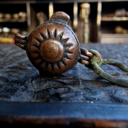 Antique Tibetan ghau box front view