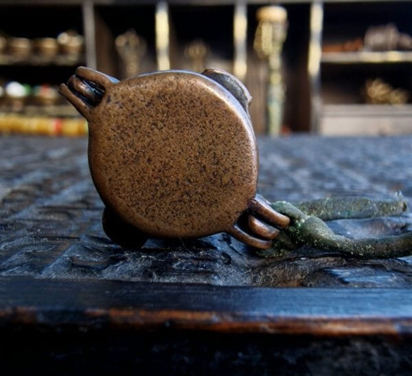 Antique Tibetan ghau box back view