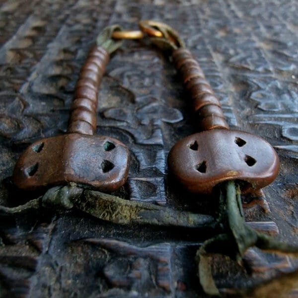 Copper counters beads from Tibet, spiritual amulet