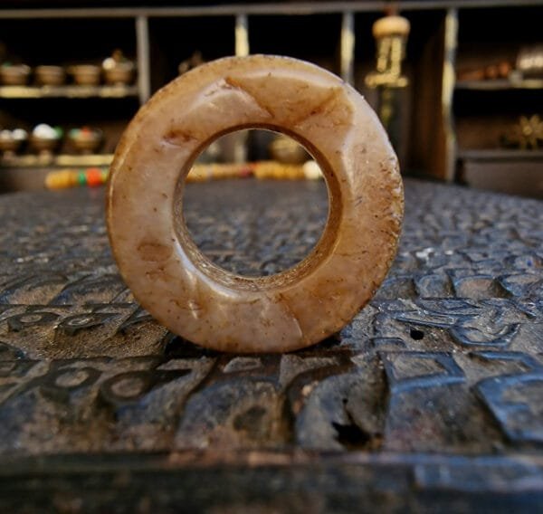 rare 19th century Tibetan Kapala yogi ring close-up