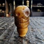 Tibetan kapala guru bead carved from lama skull bone