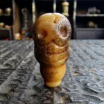 Tibetan kapala guru bead carved from lama skull bone