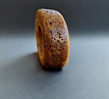 Antique lama skull bone Kapala ring with patina