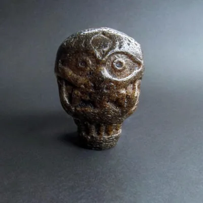 Tibetan kapala guru amulet carved from skull bone