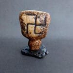 Antique kapala guru with Buddhist swastika detail