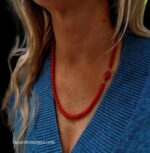 Coral Necklace on model