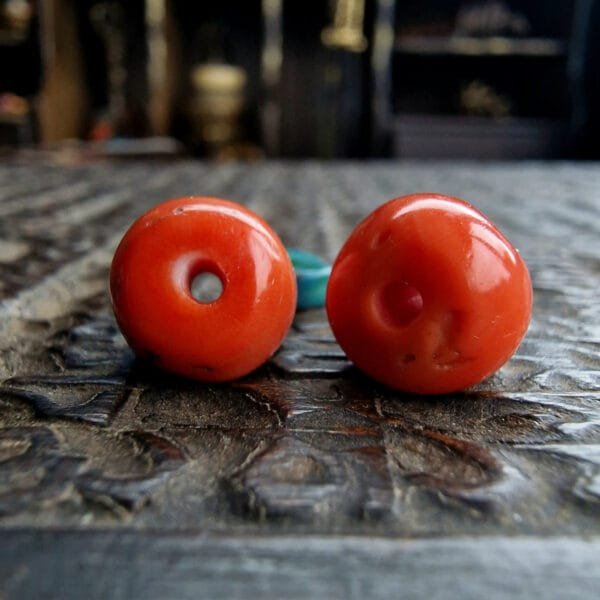 Antique Tibetan coral beads