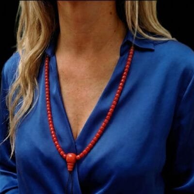 Red Coral Mala Necklace 108 Tibetan Prayer Beads 6mm, Matching Guru Bead, Buddhist Meditation Gift, Yoga Jewelry, Protection Talisman, Nepal