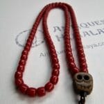 Unique Red Coral - Citipati Skull Mala - Image 9
