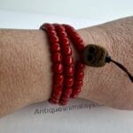 Unique Red Coral - Citipati Skull Mala - Image 12