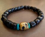 Sacred Rudraksha Beads Bracelet - Skull Bone - Image 4