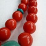 Unique Coral Beads Necklace - Pearl Skull - Image 2