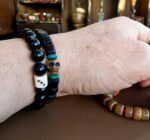 Sacred Rudraksha Beads Bracelet - Skull Bone - Image 5