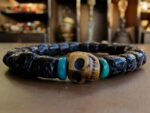 Sacred Rudraksha Beads Bracelet - Skull Bone - Image 6