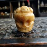 Hand-carved antique Tibetan Kapala crown skull amulet
