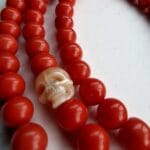 Unique Coral Beads Necklace - Pearl Skull - Image 9