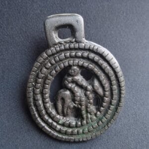 antique Tibetan Thogchag Amulet - Rider and Horse