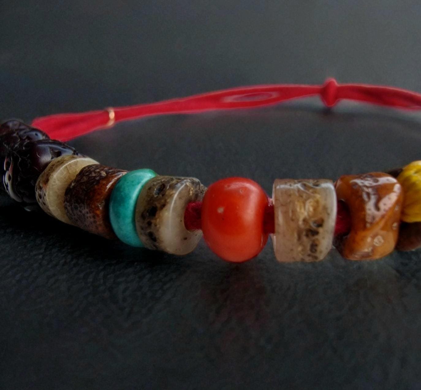 Tibetan antique Kapala bone Bracelet/Necklace | Prayer beads, old bodhi mala 108, antique Coral, Dzi beads, Tibetan Turquoise, Special Gifts - Image 10