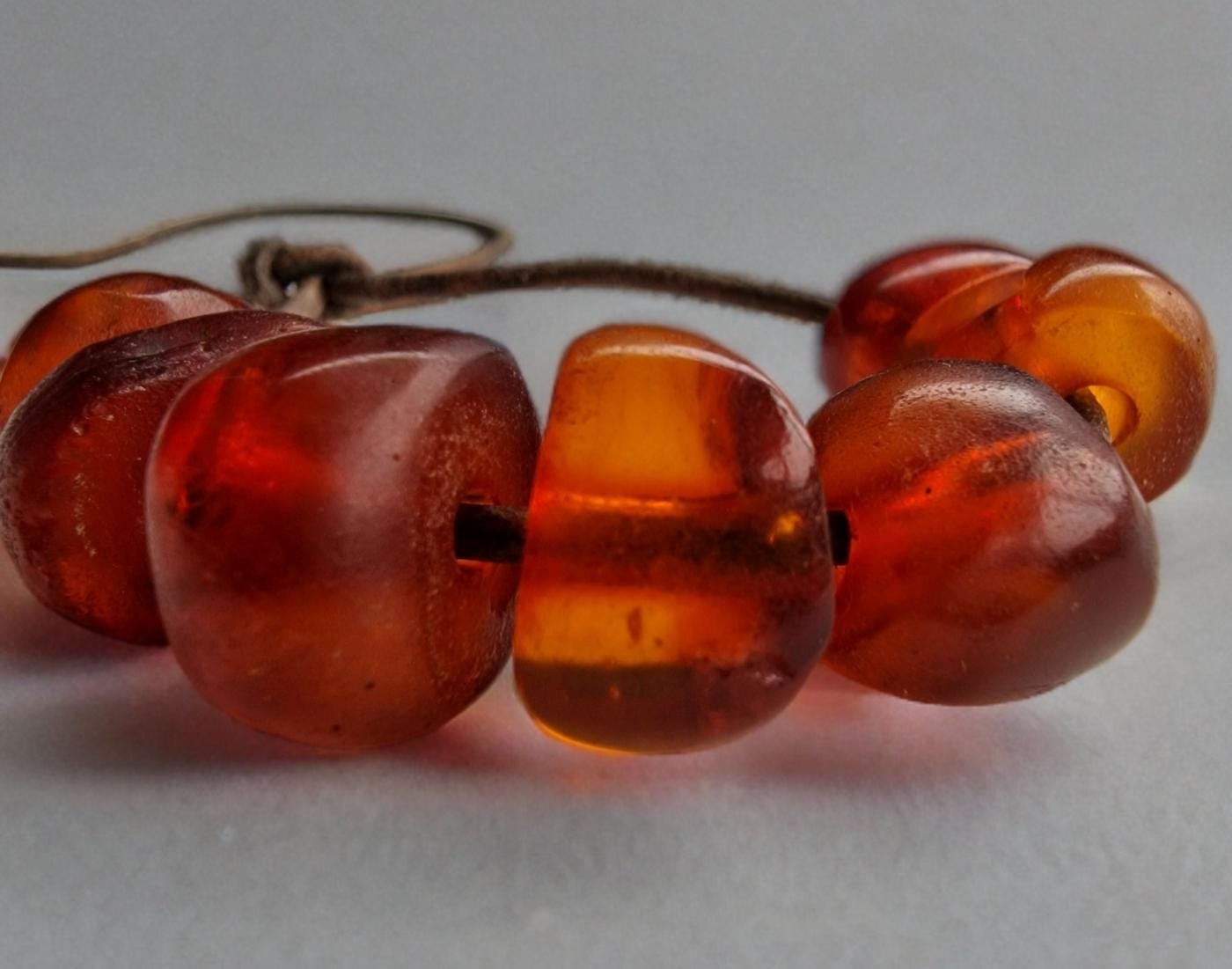 Authentic Antique Tibetan Amber Bracelet 11g - Unisex Prayer Beads with Coral & Turquoise - Image 11