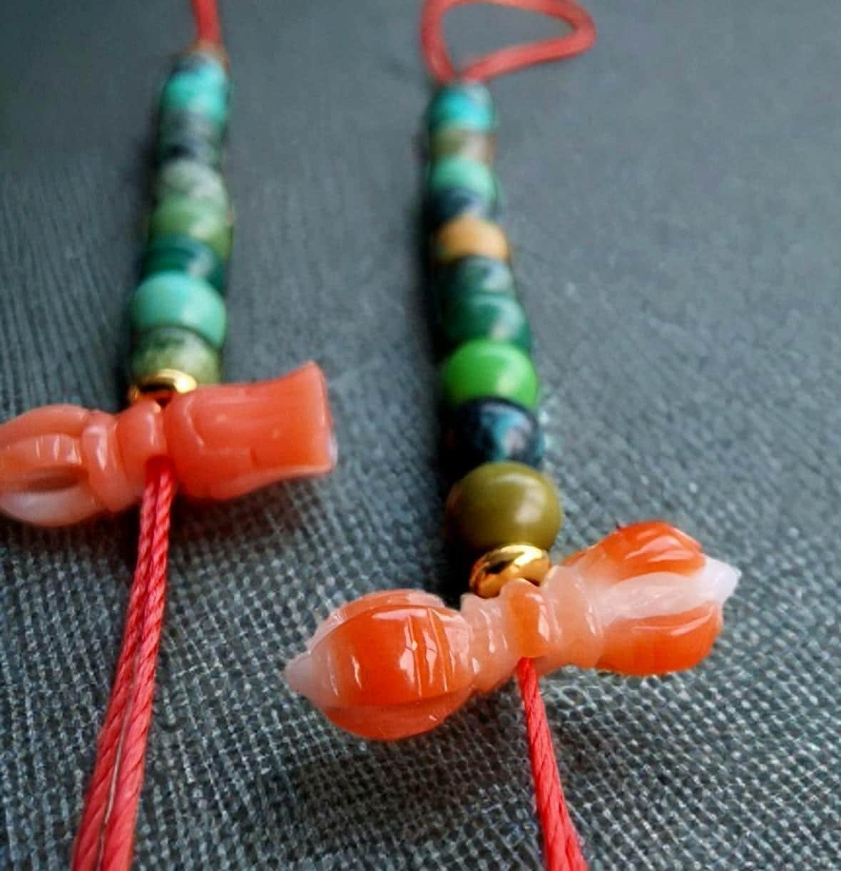 Turquoise beads, red Coral, Tibetan Mala Counters, Skull beads, Rudraksha Mala Prayer beads old 108, Dzi beads - Image 4