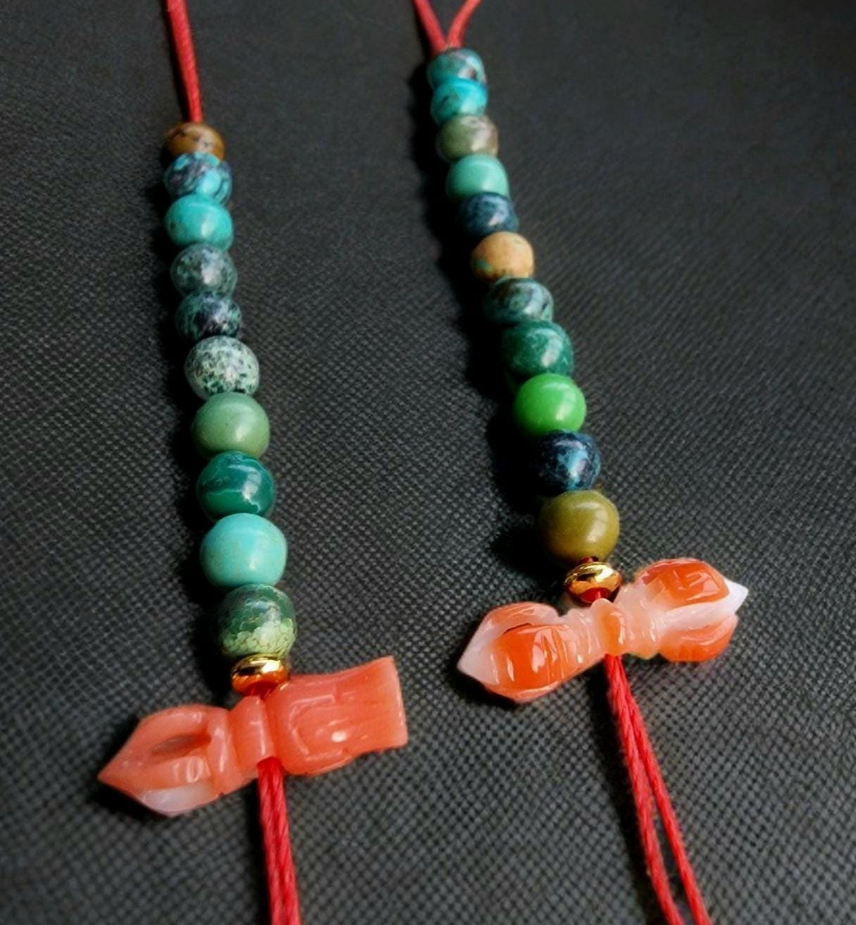 Turquoise beads, red Coral, Tibetan Mala Counters, Skull beads, Rudraksha Mala Prayer beads old 108, Dzi beads - Image 5