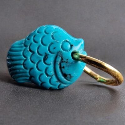 Antique Tibetan Turquoise Fish bead| antique old Mala Prayer beads, bodhi mala 108, antique Coral, Dzi beads, Kapala Skull beads