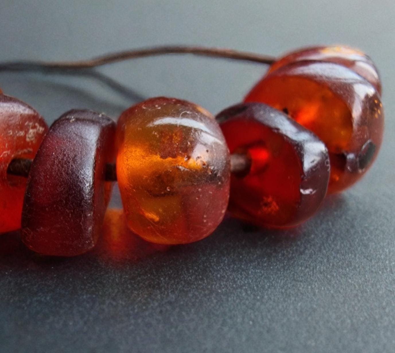 Antique Amber Beads Bracelet 14g, Unisex bracelet/ Tibetan Style prayer beads, mala beads, antique Coral, Tibetan Turquoise, tibetan amber - Image 2