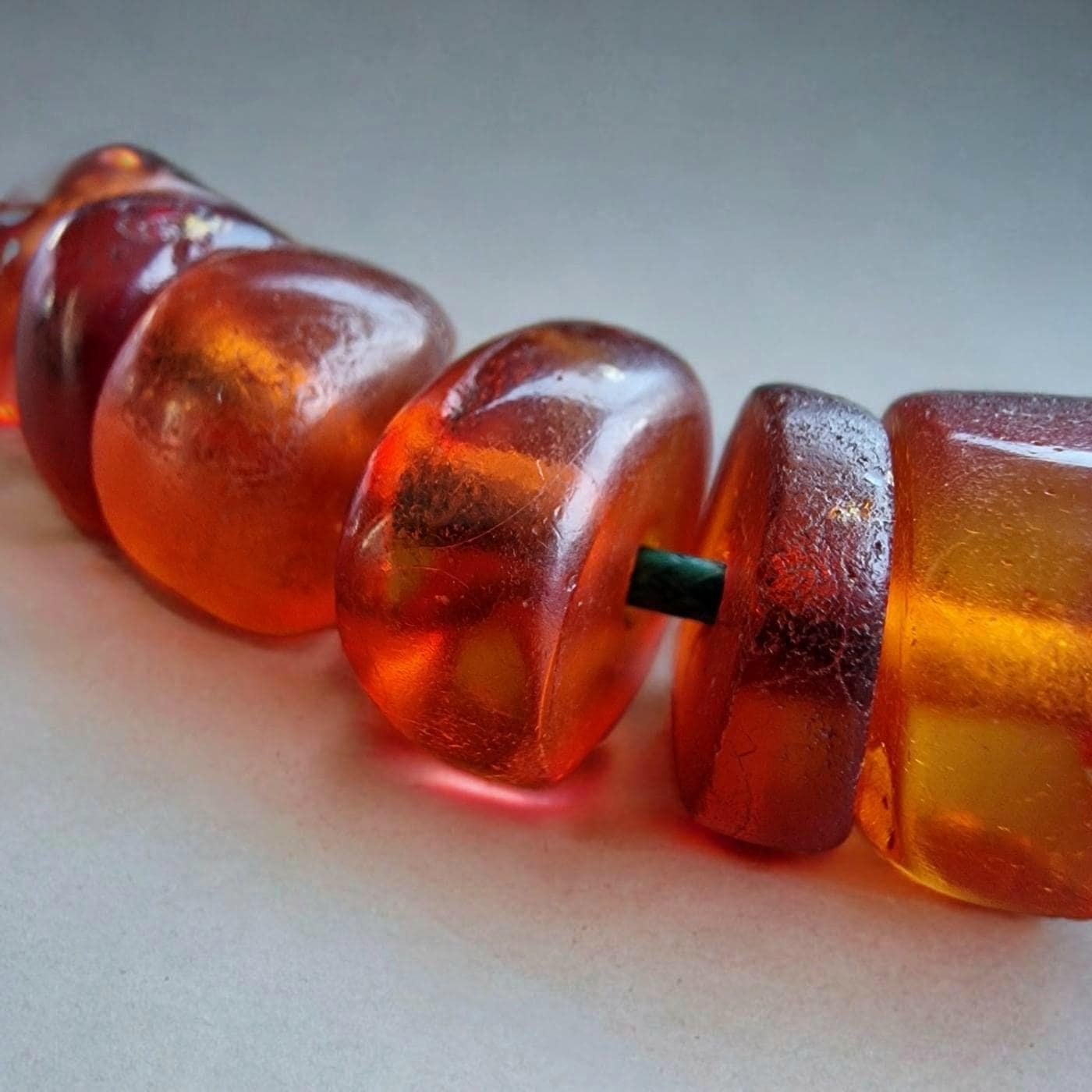 Antique Amber Beads Bracelet 14g, Unisex bracelet/ Tibetan Style prayer beads, mala beads, antique Coral, Tibetan Turquoise, tibetan amber - Image 5