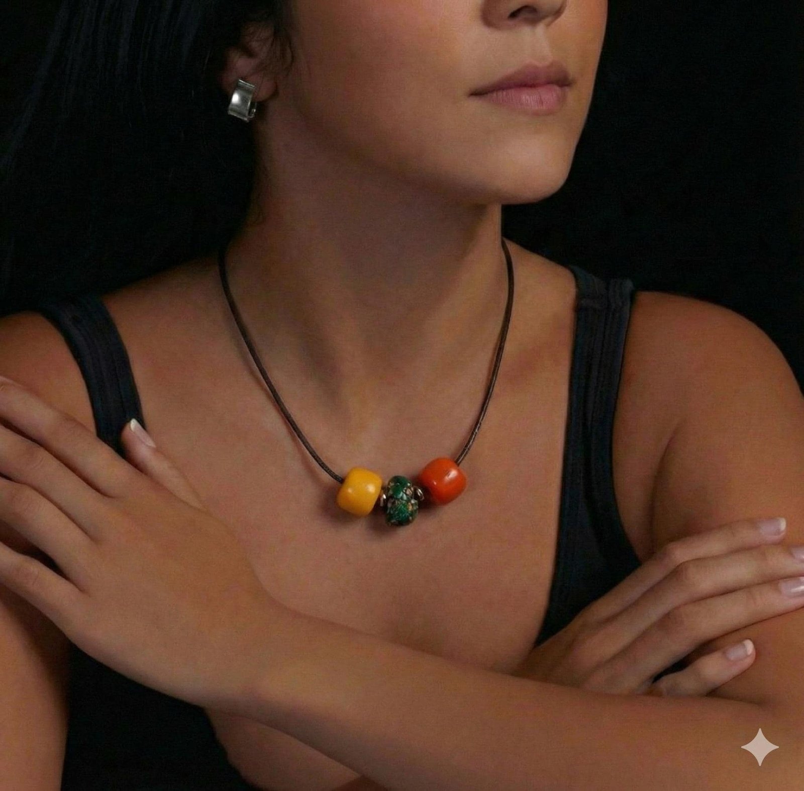 Coral, Turquoise, Amber beads necklace - Image 2