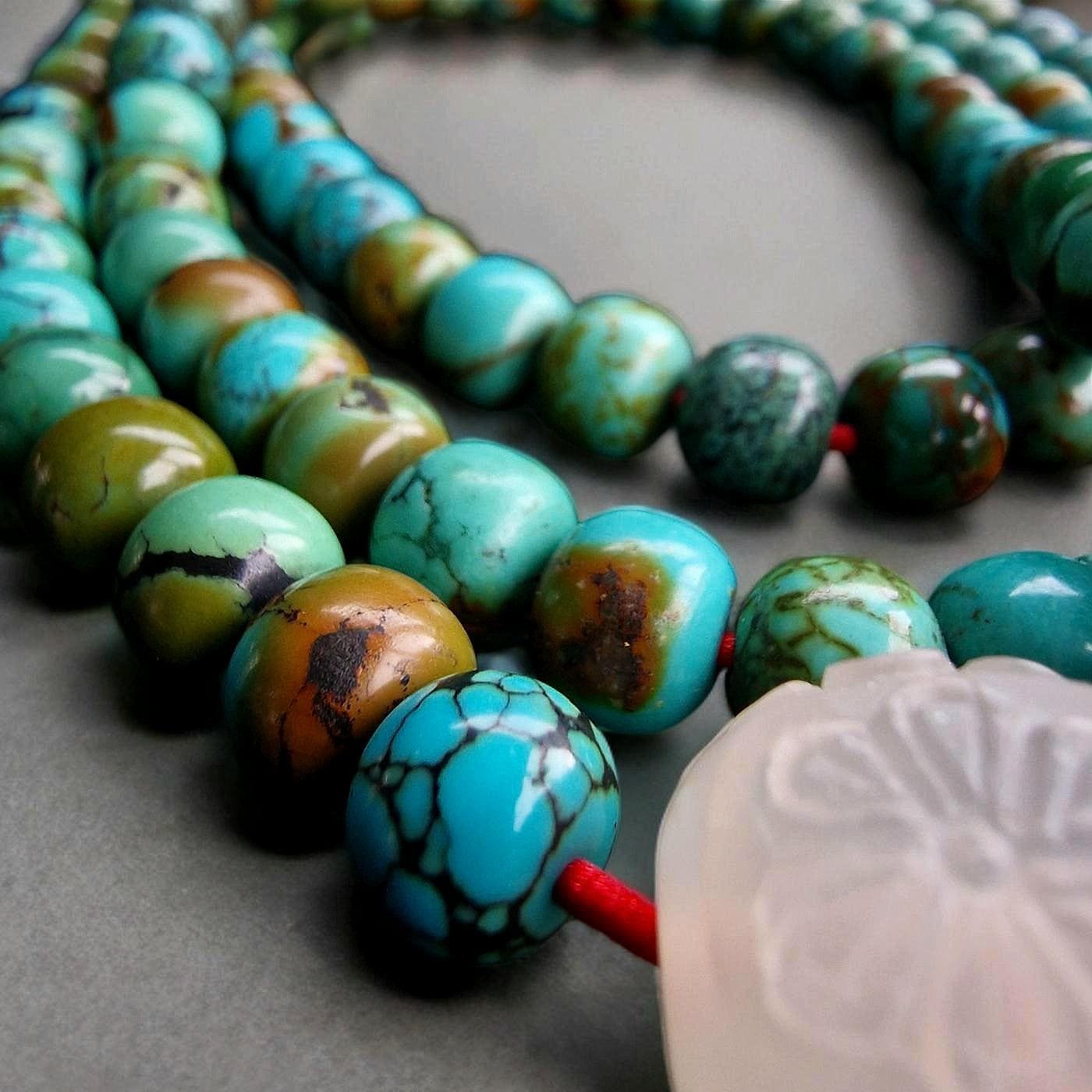Turquoise Mala Necklace 108 Beads