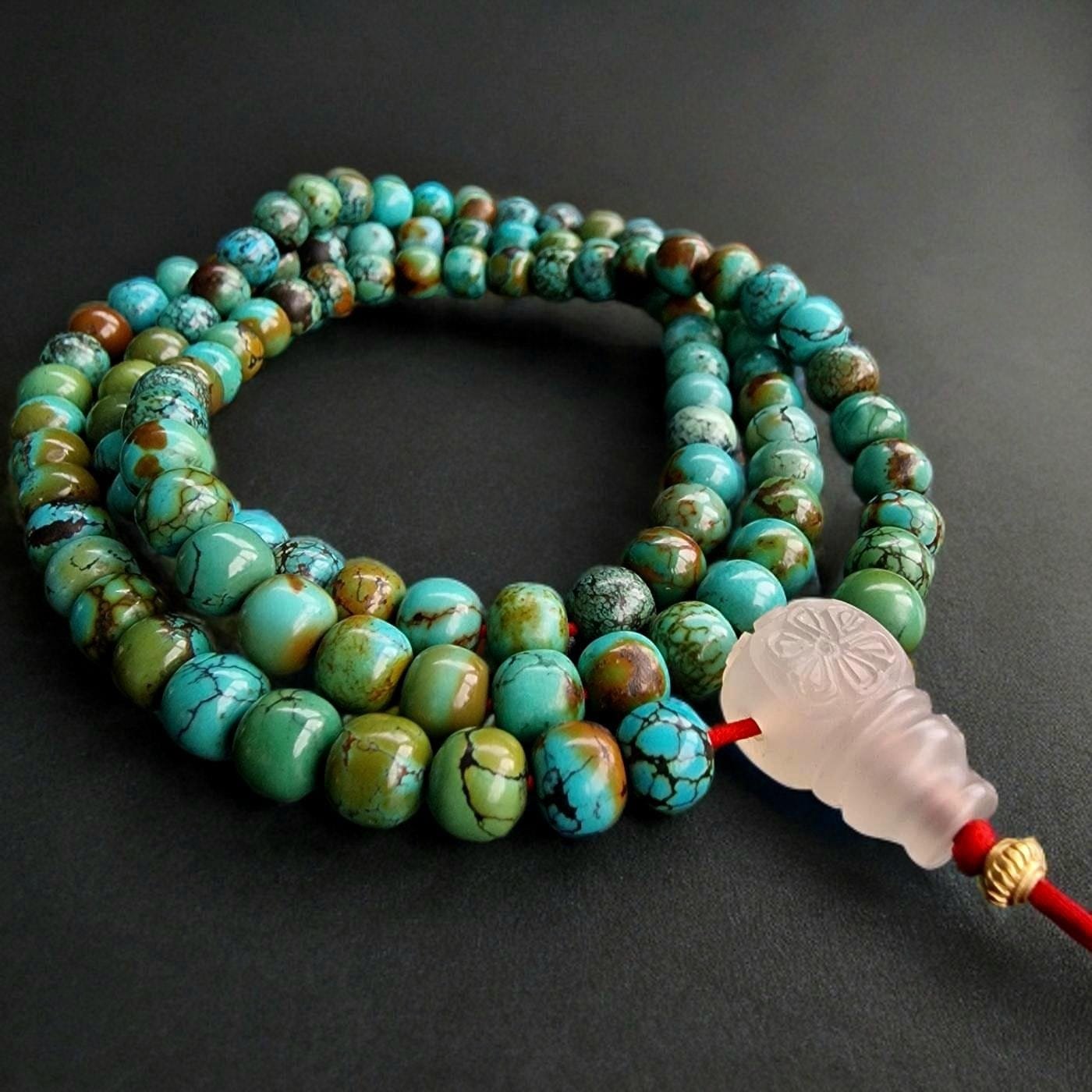 Turquoise Mala Necklace 108 Beads - Image 2