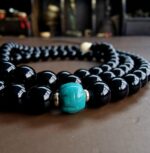 Unique Tourmaline Mala - Tibetan Turquoise - Image 2