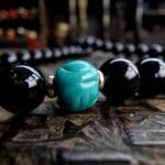 Unique Tourmaline Mala - Tibetan Turquoise - Image 8