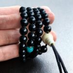 Unique Tourmaline Mala - Tibetan Turquoise - Image 9